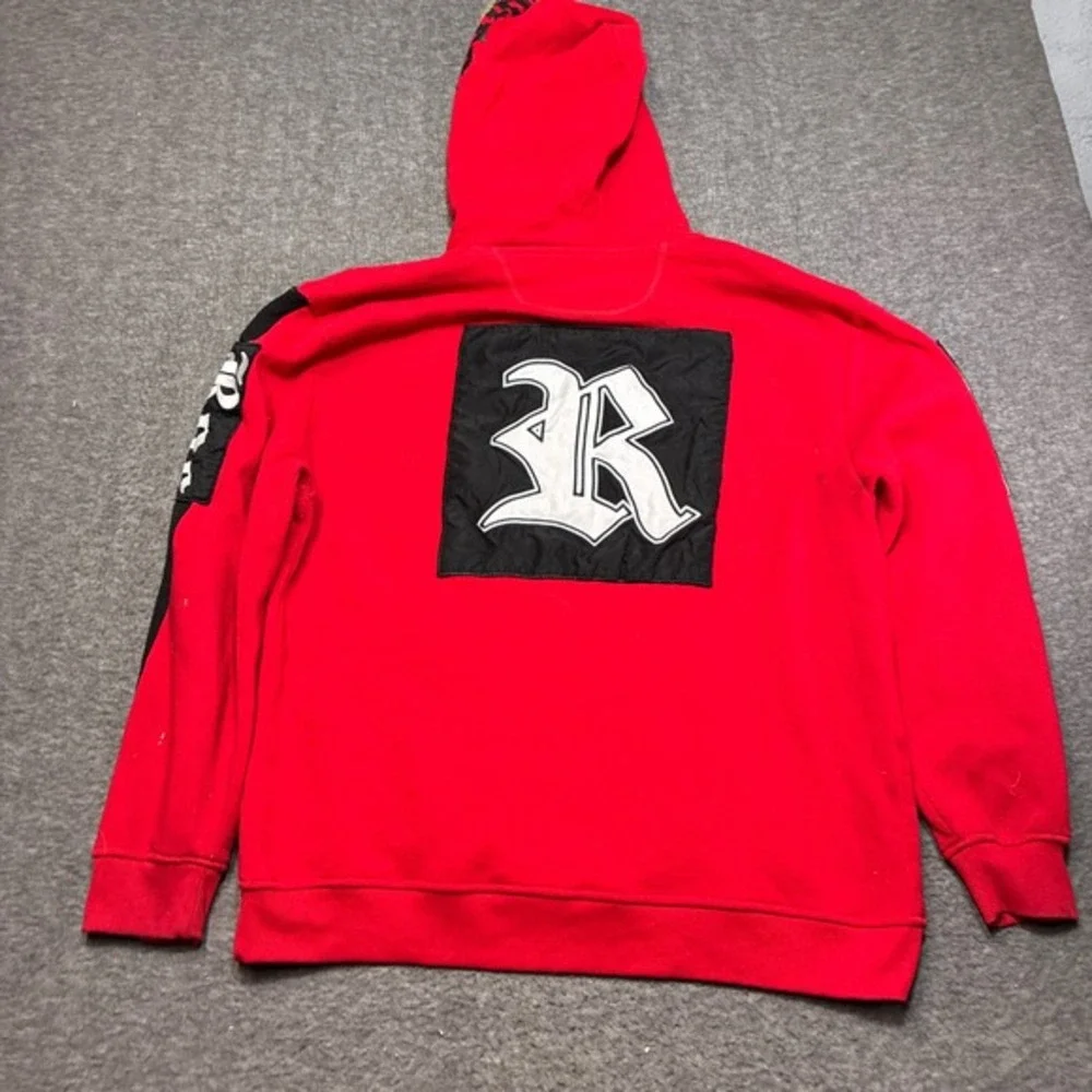 Vintage Rocawear Hoodie Men 2XL Red ROC BK 1999‎ Graphic Distressed Streetwear
